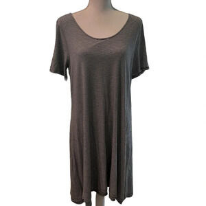 Soft Surroundings Camille T. Shirt Dress Striped High Low Hem Women’s Size M